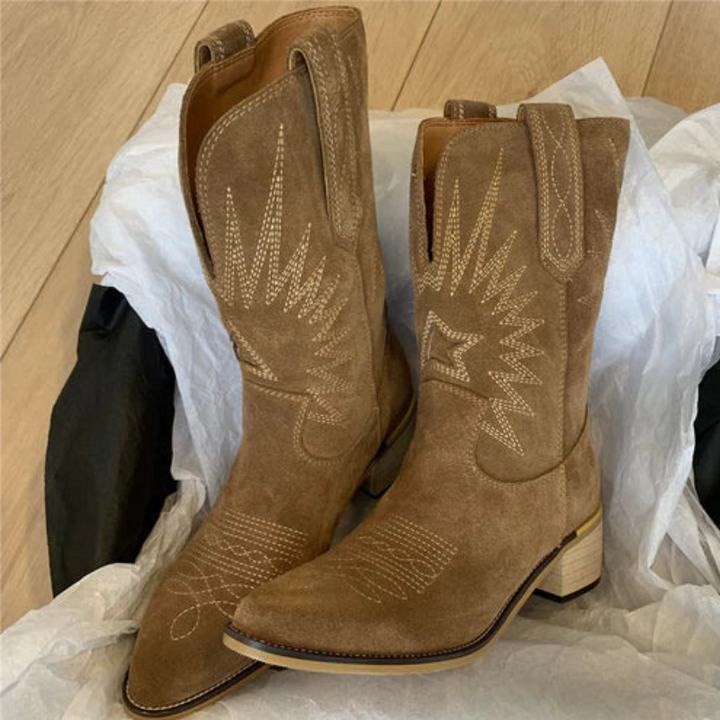 Women's Classic Leather Boots – Block Heel Ankle Style