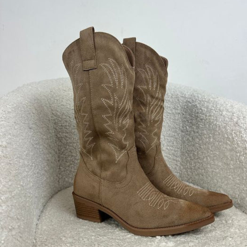 Women's Classic Leather Boots – Block Heel Ankle Style