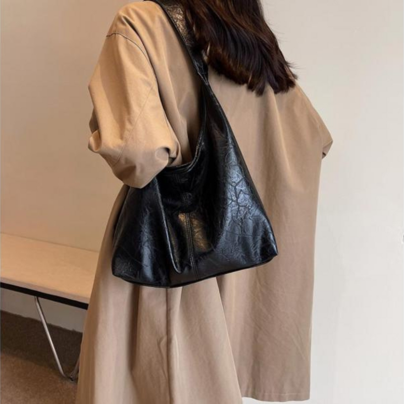 Women's Designer Shoulder Bag – Vintage Handbag with Zipper