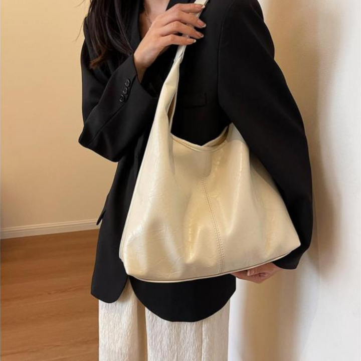 Women's Designer Shoulder Bag – Vintage Handbag with Zipper