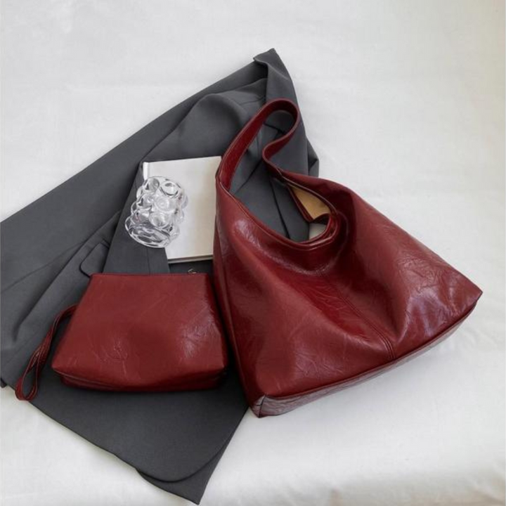Women's Designer Shoulder Bag – Vintage Handbag with Zipper