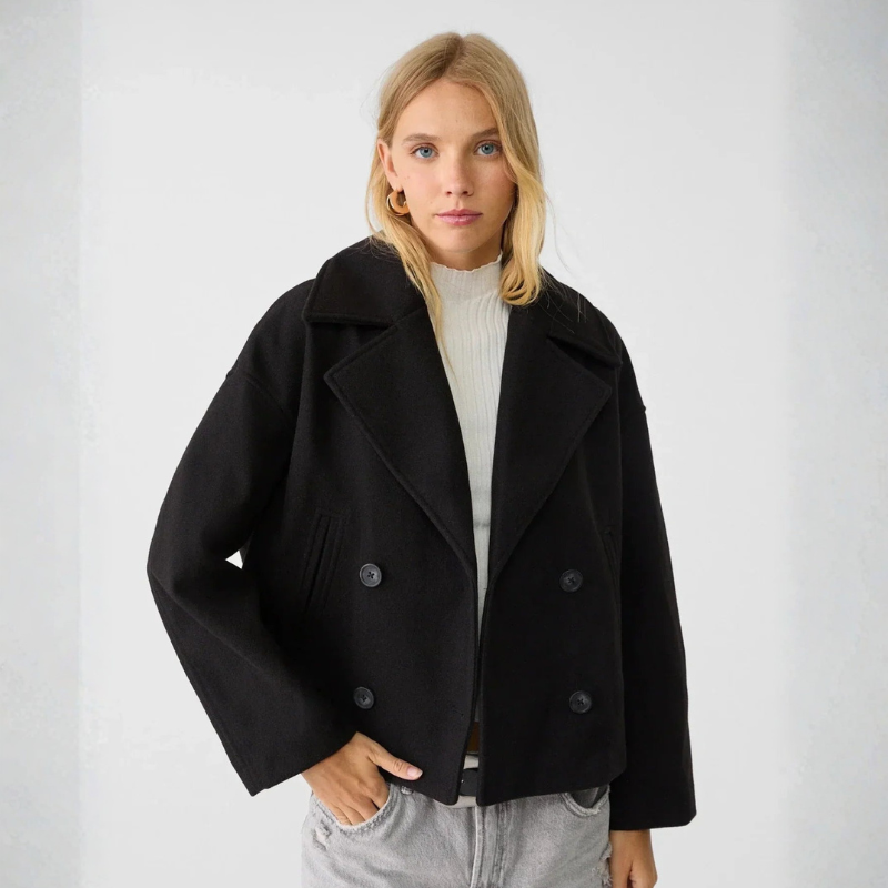 Women's Double-Breasted Short Jacket – Tailored Casual & Formal Style