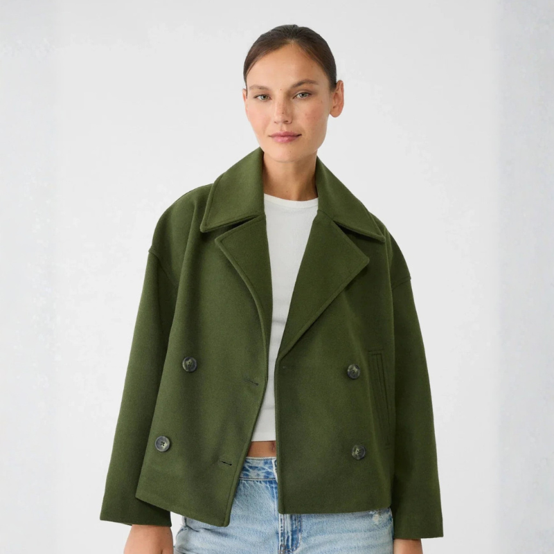 Women's Double-Breasted Short Jacket – Tailored Casual & Formal Style