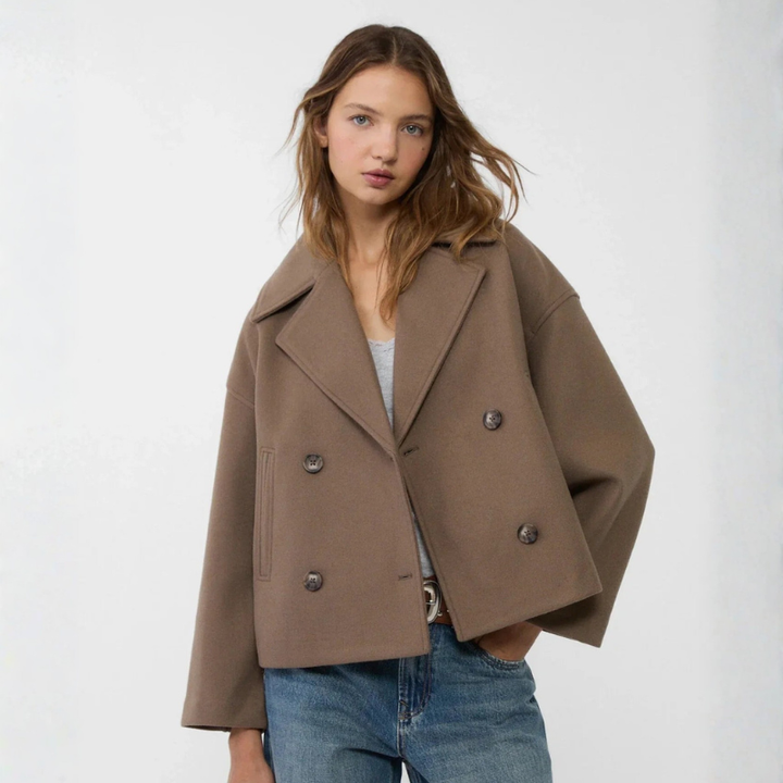 Women's Double-Breasted Short Jacket – Tailored Casual & Formal Style