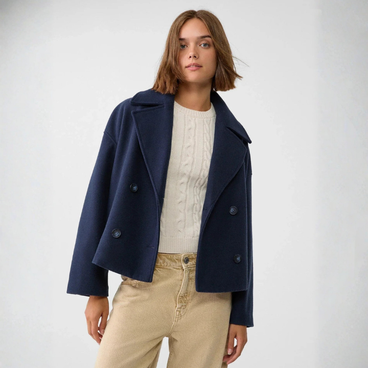 Women's Double-Breasted Short Jacket – Tailored Casual & Formal Style