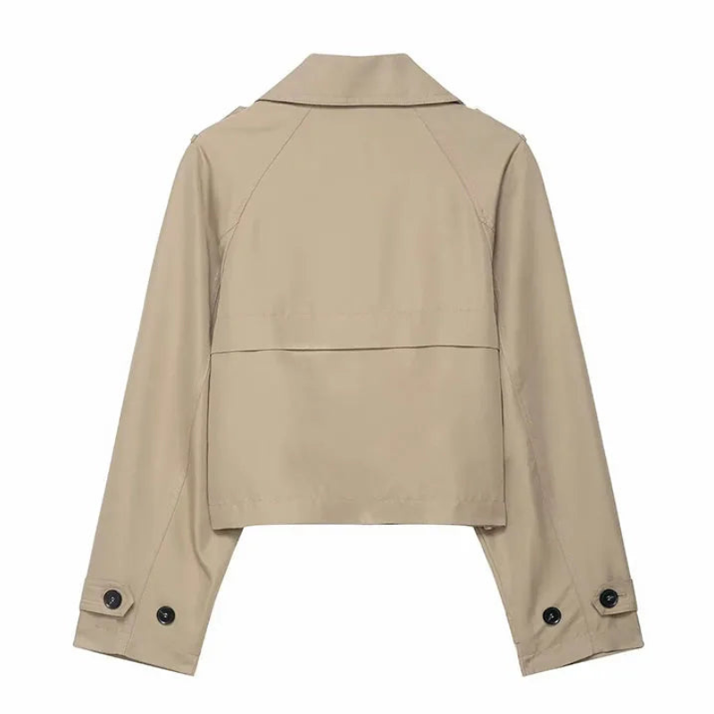 Women's Double-Breasted Trench Coat – Elegant Outerwear