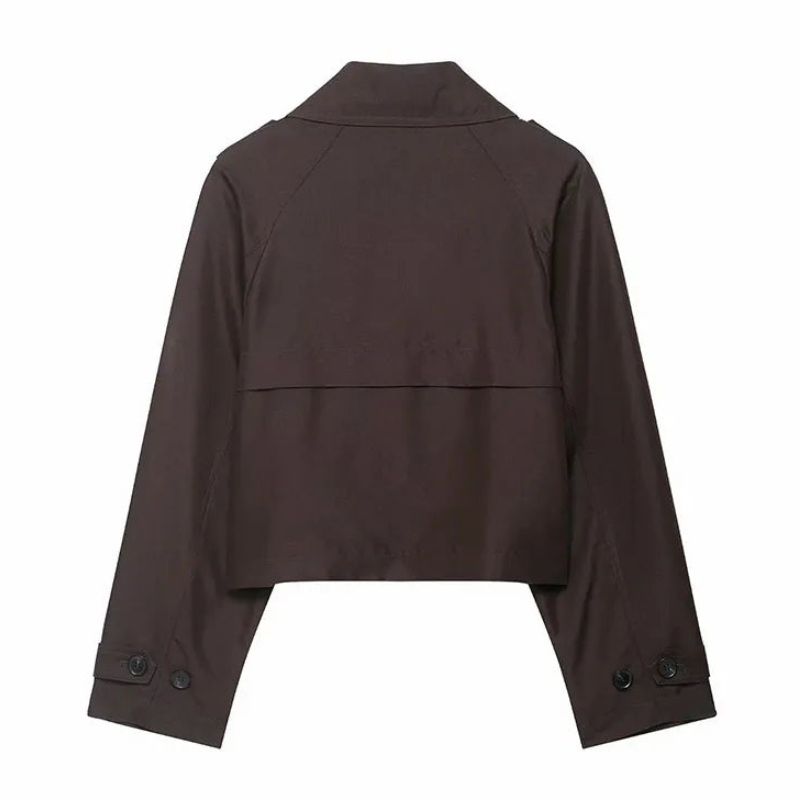Women's Double-Breasted Trench Coat – Elegant Outerwear