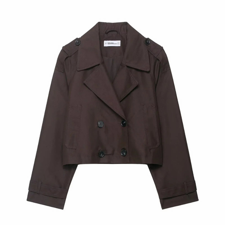 Women's Double-Breasted Trench Coat – Elegant Outerwear