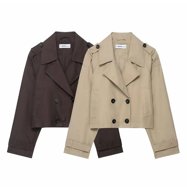 Women's Double-Breasted Trench Coat – Elegant Outerwear