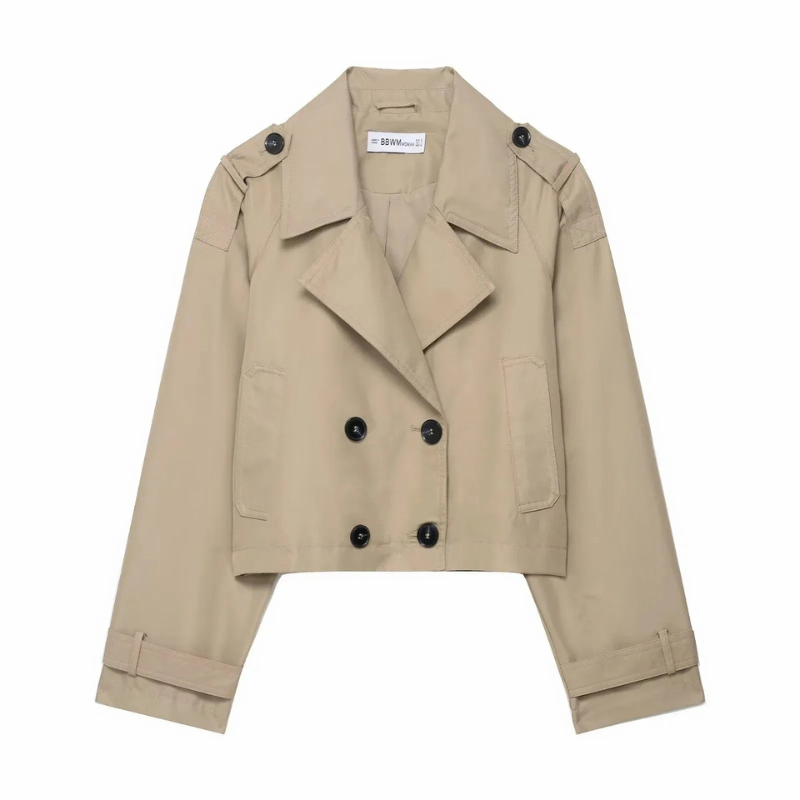 Women's Double-Breasted Trench Coat – Elegant Outerwear