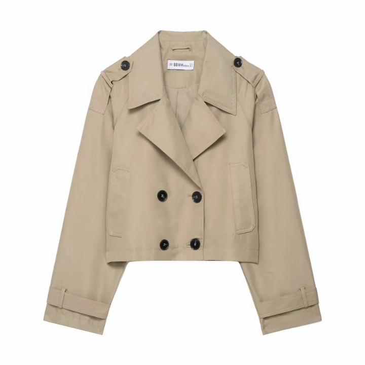 Women's Double-Breasted Trench Coat – Elegant Outerwear