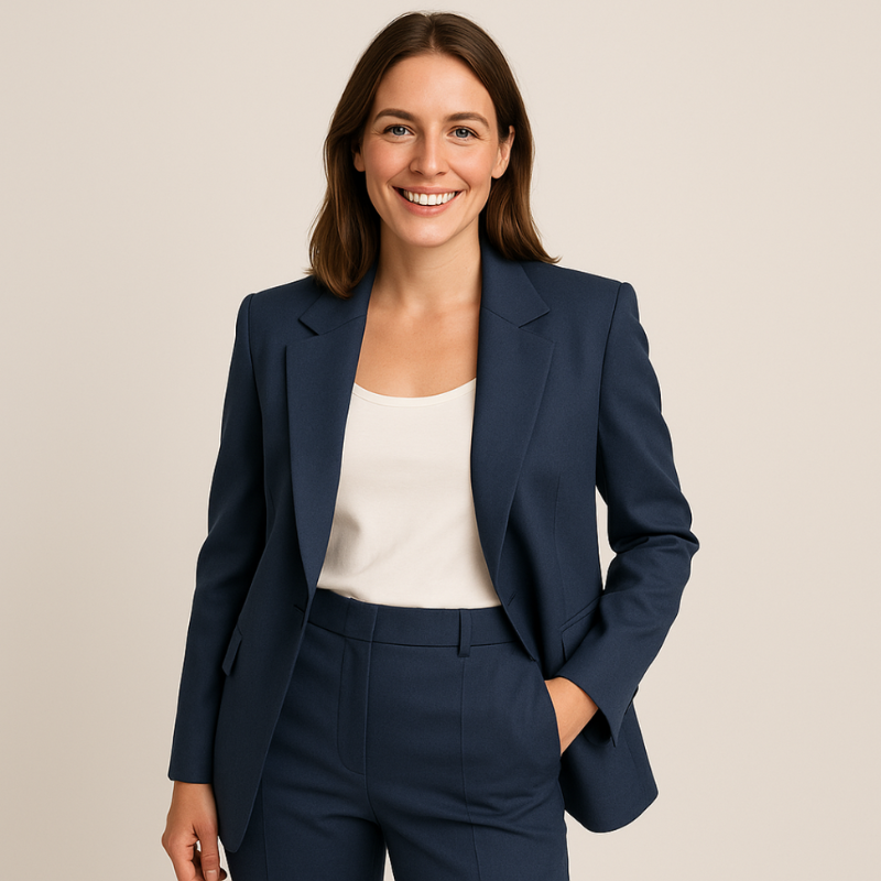 Women's Elegant Business Suit for Work in Various Colors - Pantalon and Blazer