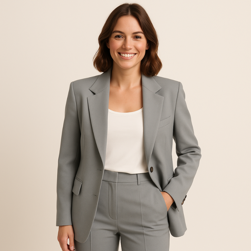 Women's Elegant Business Suit for Work in Various Colors - Pantalon and Blazer