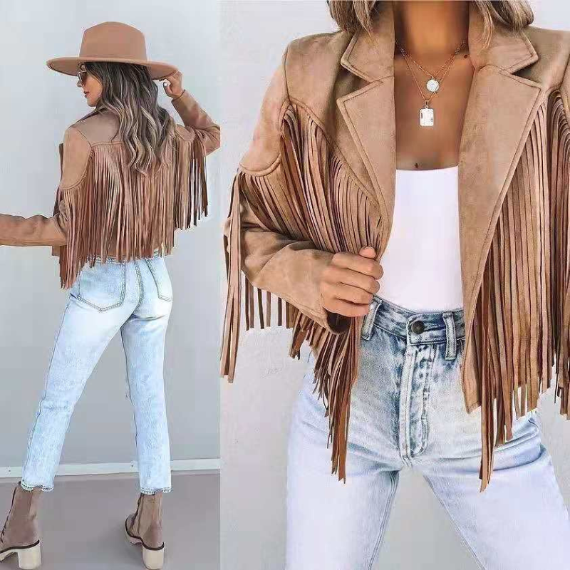 Women's Fringe Jacket for Chic Bohemian Style