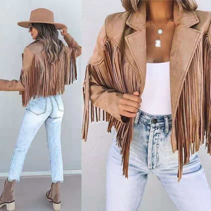 Women's Fringe Jacket for Chic Bohemian Style