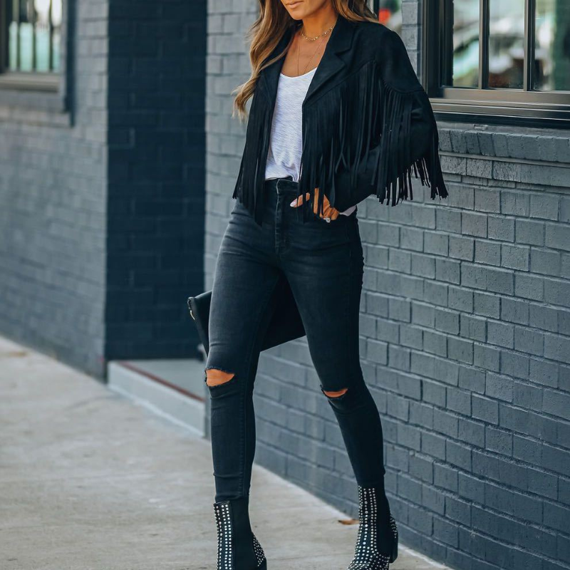 Women's Fringe Jacket for Chic Bohemian Style