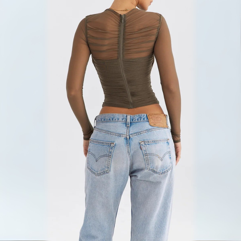 Women's Going Out Top with Criss-Cross Design