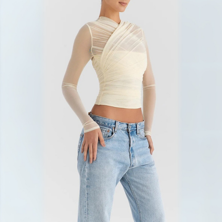 Women's Going Out Top with Criss-Cross Design