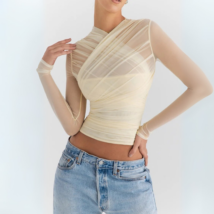 Women's Going Out Top with Criss-Cross Design
