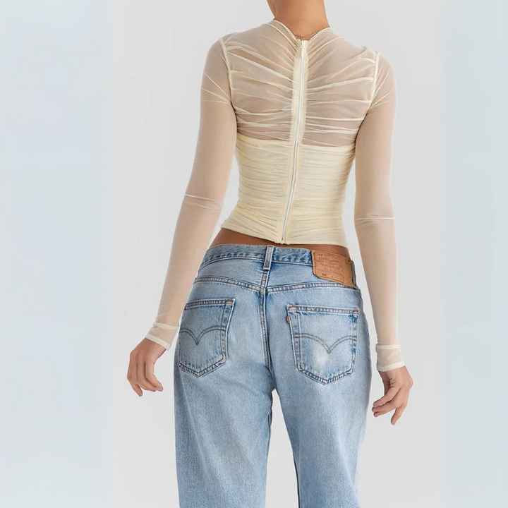 Women's Going Out Top with Criss-Cross Design
