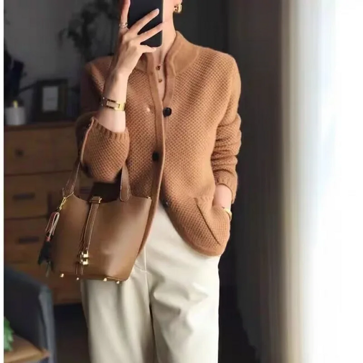 Women's Grace Half-Neck Cardigan with Pockets
