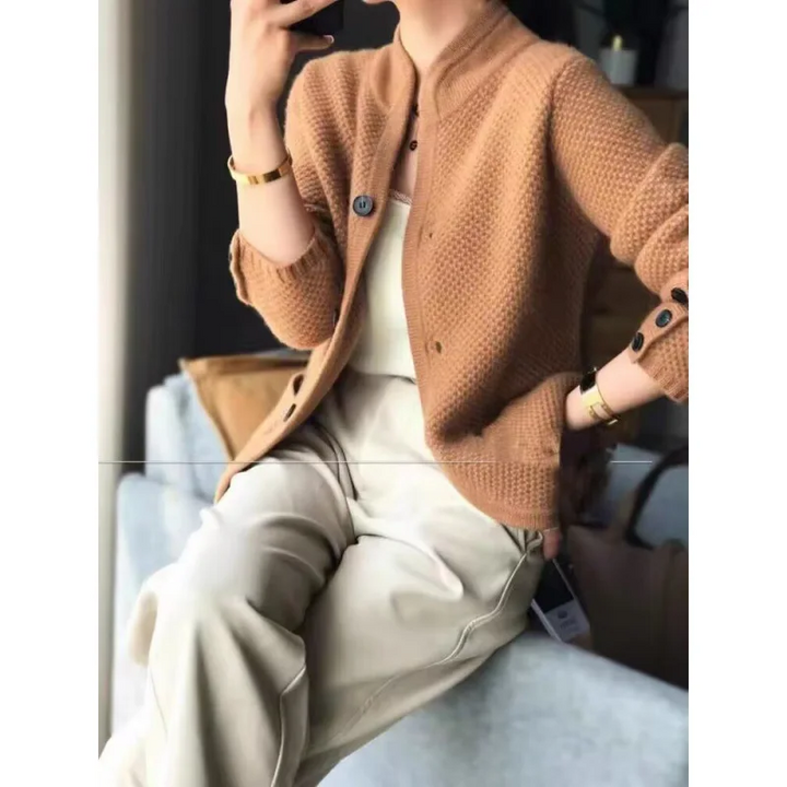 Women's Grace Half-Neck Cardigan with Pockets