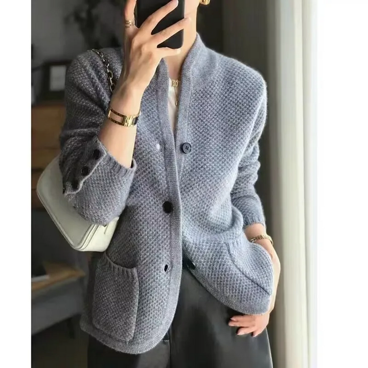 Women's Grace Half-Neck Cardigan with Pockets
