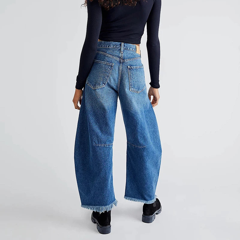 Women's High-Waist Baggy Jeans for Casual Outfits