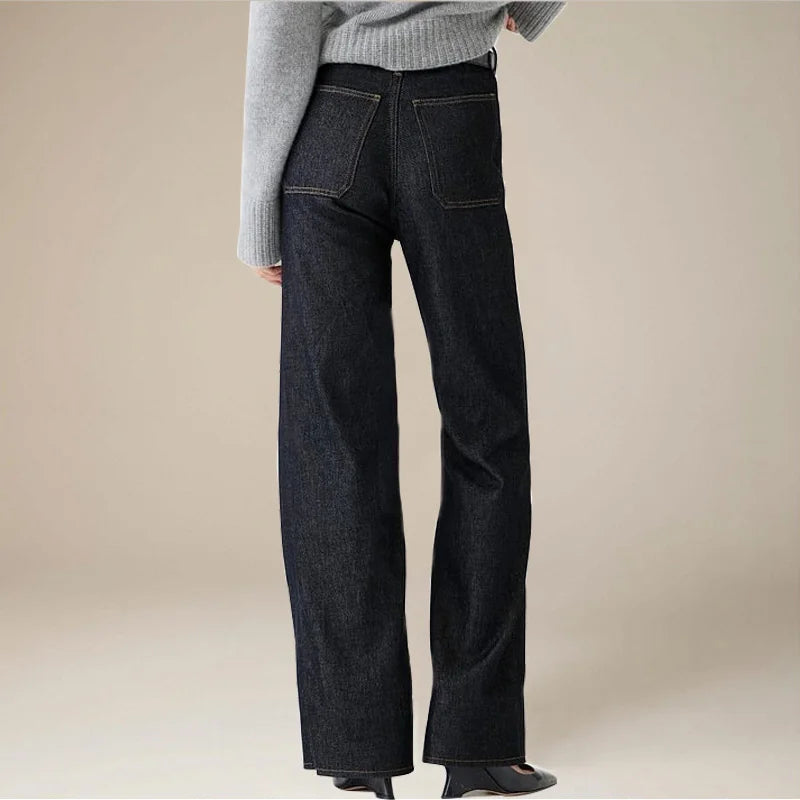 Women's High-Waist Leg Pants with Unique Front Pockets
