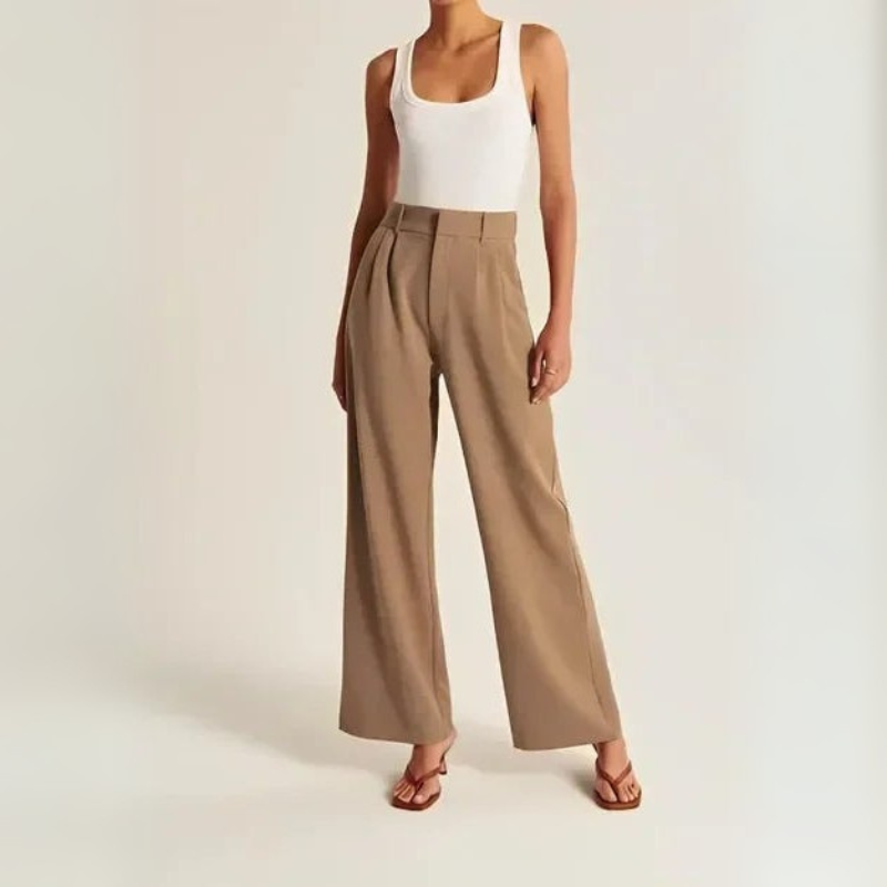 Women's High-Waisted Palazzo Pants - Wide Leg Style