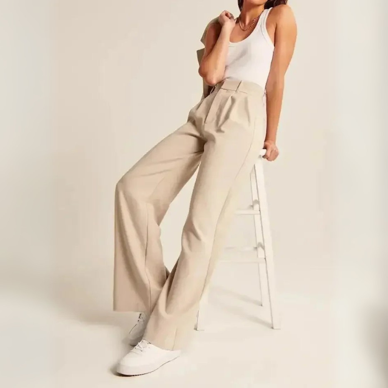 Women's High-Waisted Palazzo Pants - Wide Leg Style