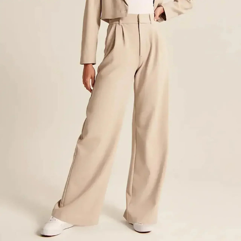 Women's High-Waisted Palazzo Pants - Wide Leg Style