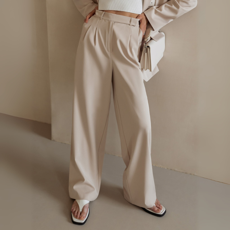 Women's High-Waisted Palazzo Pants - Wide Leg Style