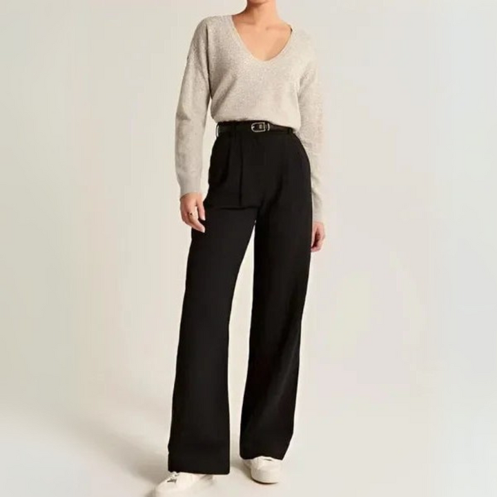 Women's High-Waisted Palazzo Pants - Wide Leg Style