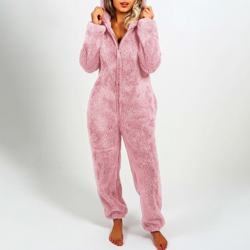 Women's Hooded Fleece Overall – Full-Length Casual Style