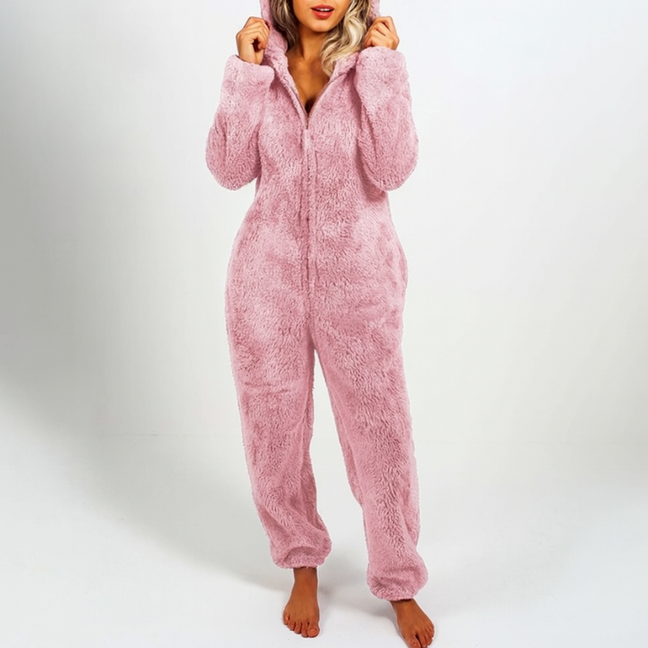 Women's Hooded Fleece Overall – Full-Length Casual Style