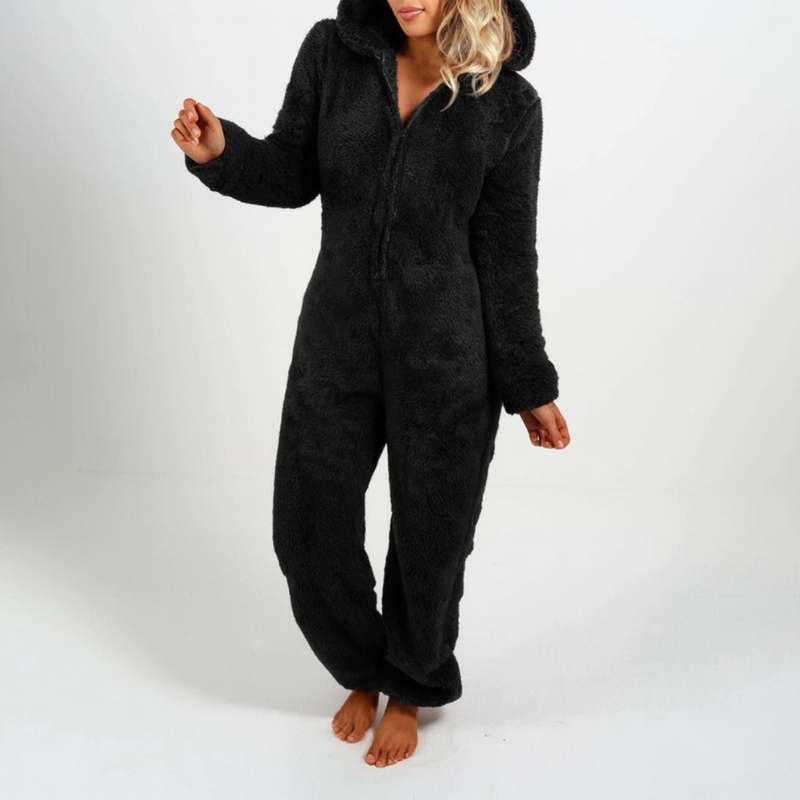Women's Hooded Fleece Overall – Full-Length Casual Style