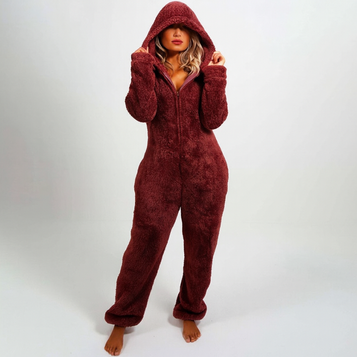 Women's Hooded Fleece Overall – Full-Length Casual Style