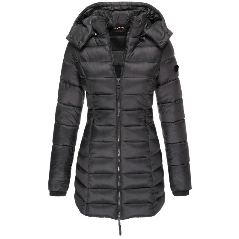 Women’s Hooded Puffer Jacket – Winter Coat