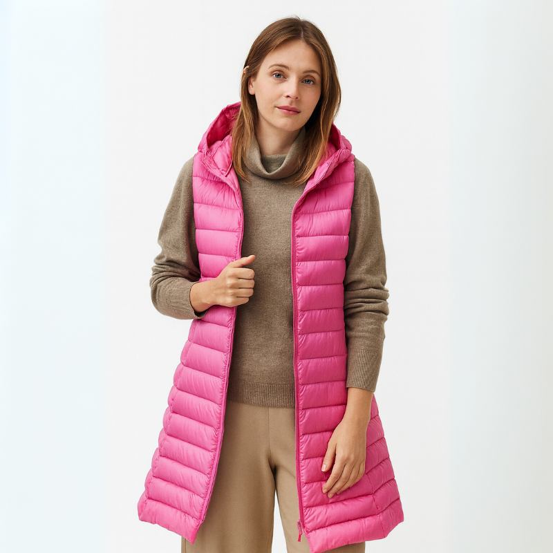 Women's Hooded Vest for Autumn and Winter