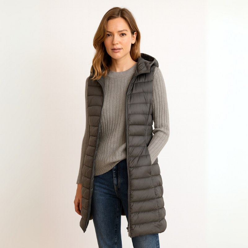 Women's Hooded Vest for Autumn and Winter