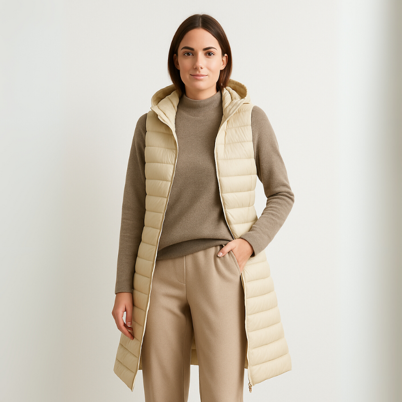 Women's Hooded Vest for Autumn and Winter