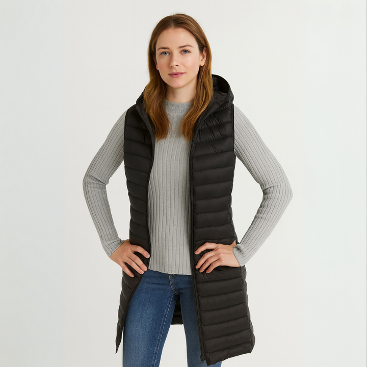Women's Hooded Vest for Autumn and Winter