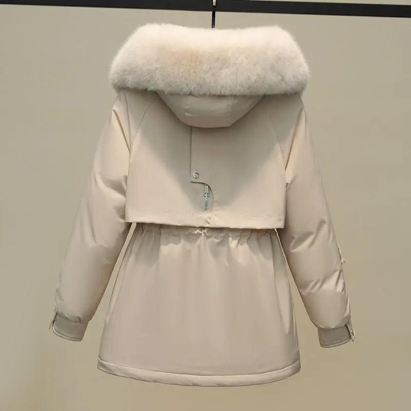 Women's Insulated Winter Puffer Coat with Fur Collar