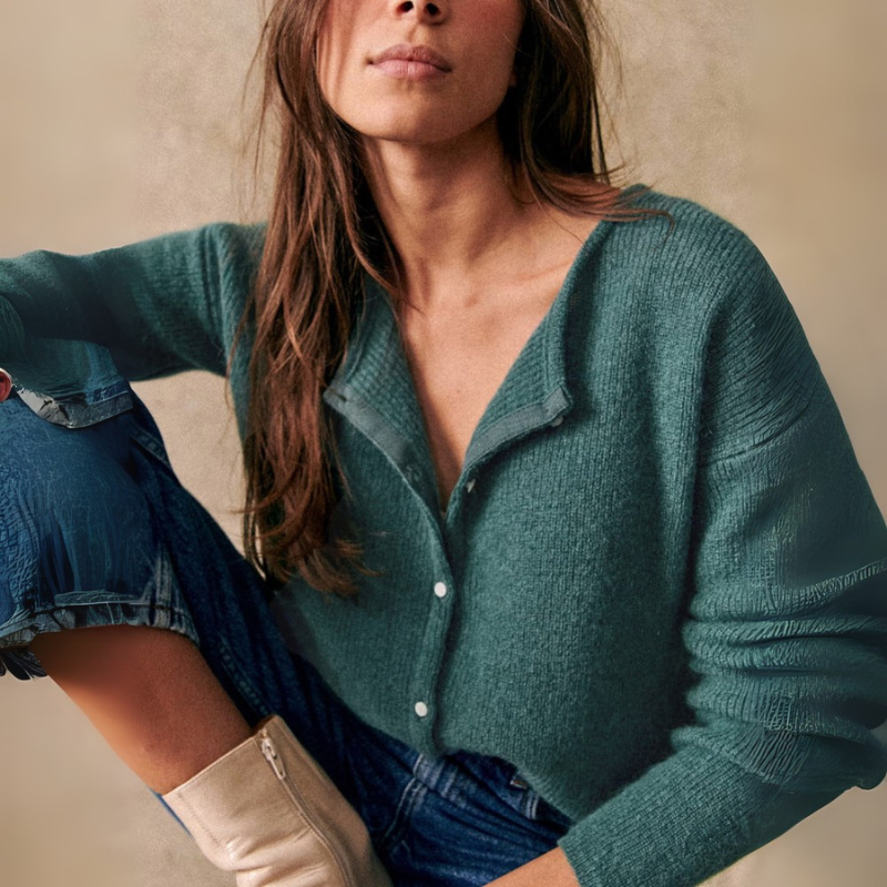 Women's Knitted Cardigan Minimalist Sweater for Layering