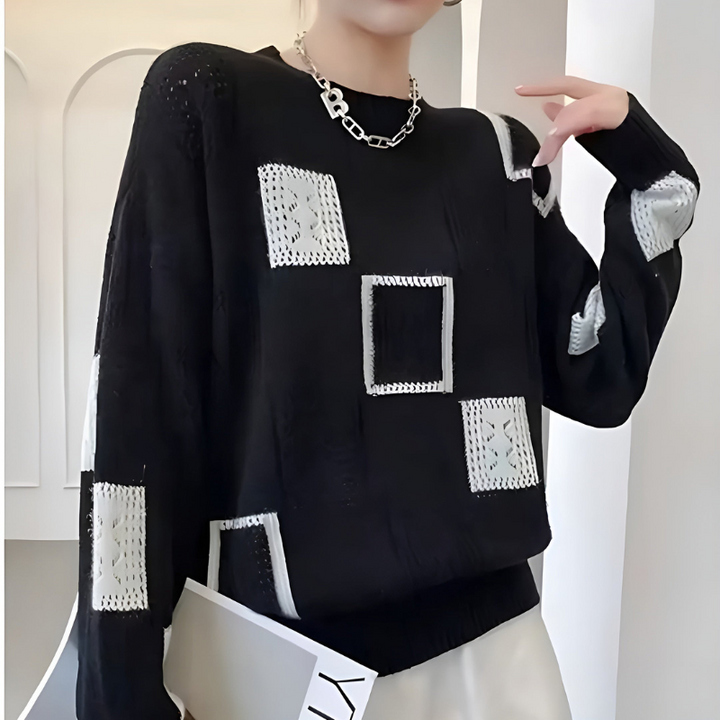 Women's Knitted Sweater – Openwork Design for Everyday Style