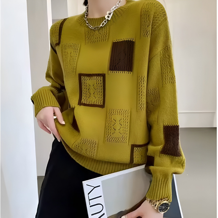 Women's Knitted Sweater – Openwork Design for Everyday Style