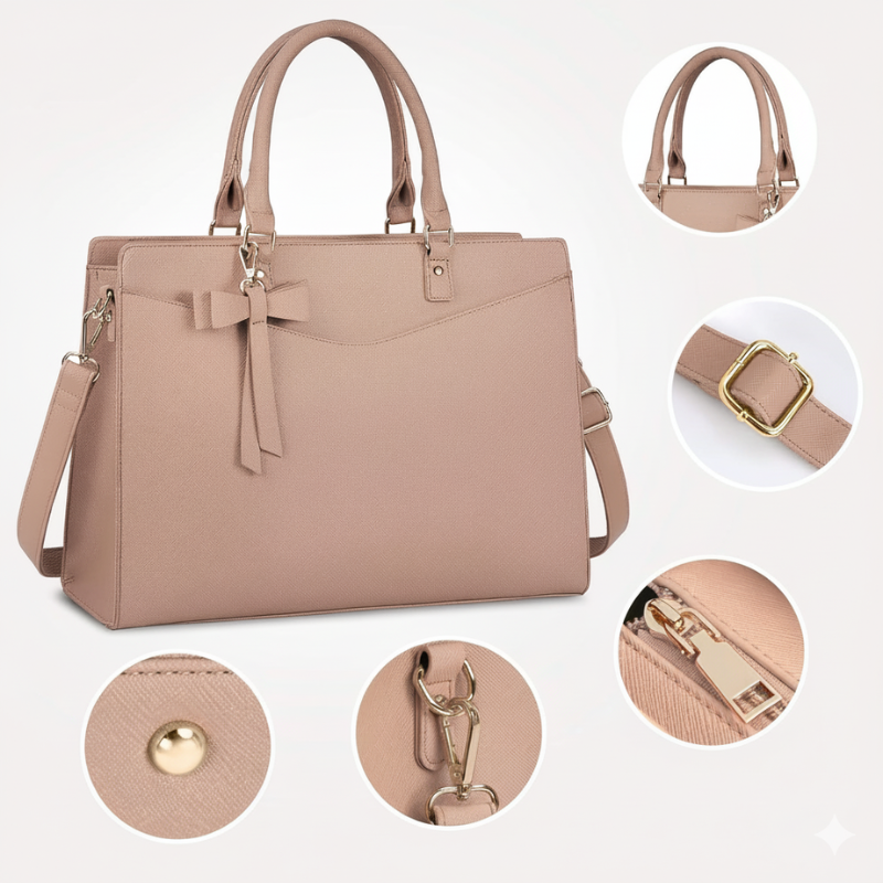 Women's Laptop Tote Bag – Stylish Multi-Pocket Work & Travel