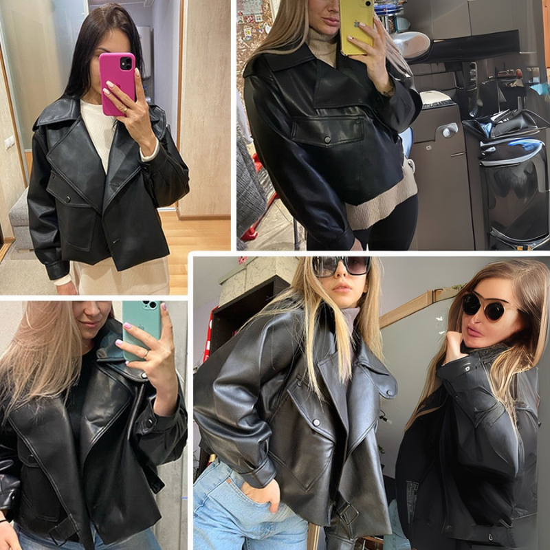 Women's Leather Jacket - Stylish Fit for Casual and Formal Wear