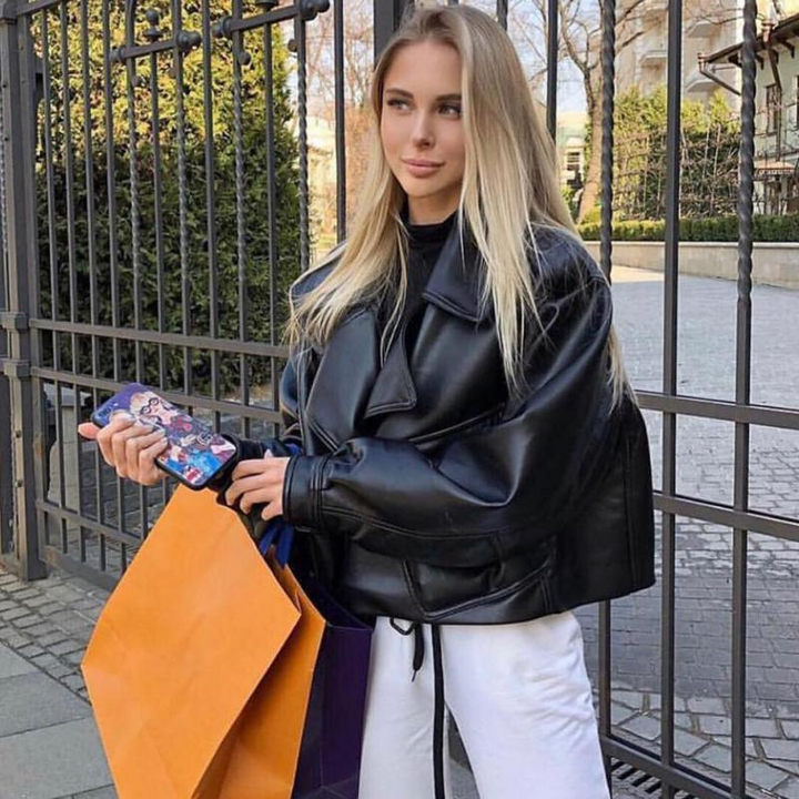 Women's Leather Jacket - Stylish Fit for Casual and Formal Wear